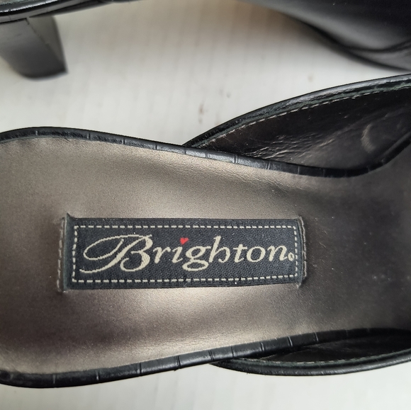 Brighton Steph Black Mules with Low Heel and Decorative Ornament Size 8.5M - Picture 10 of 10